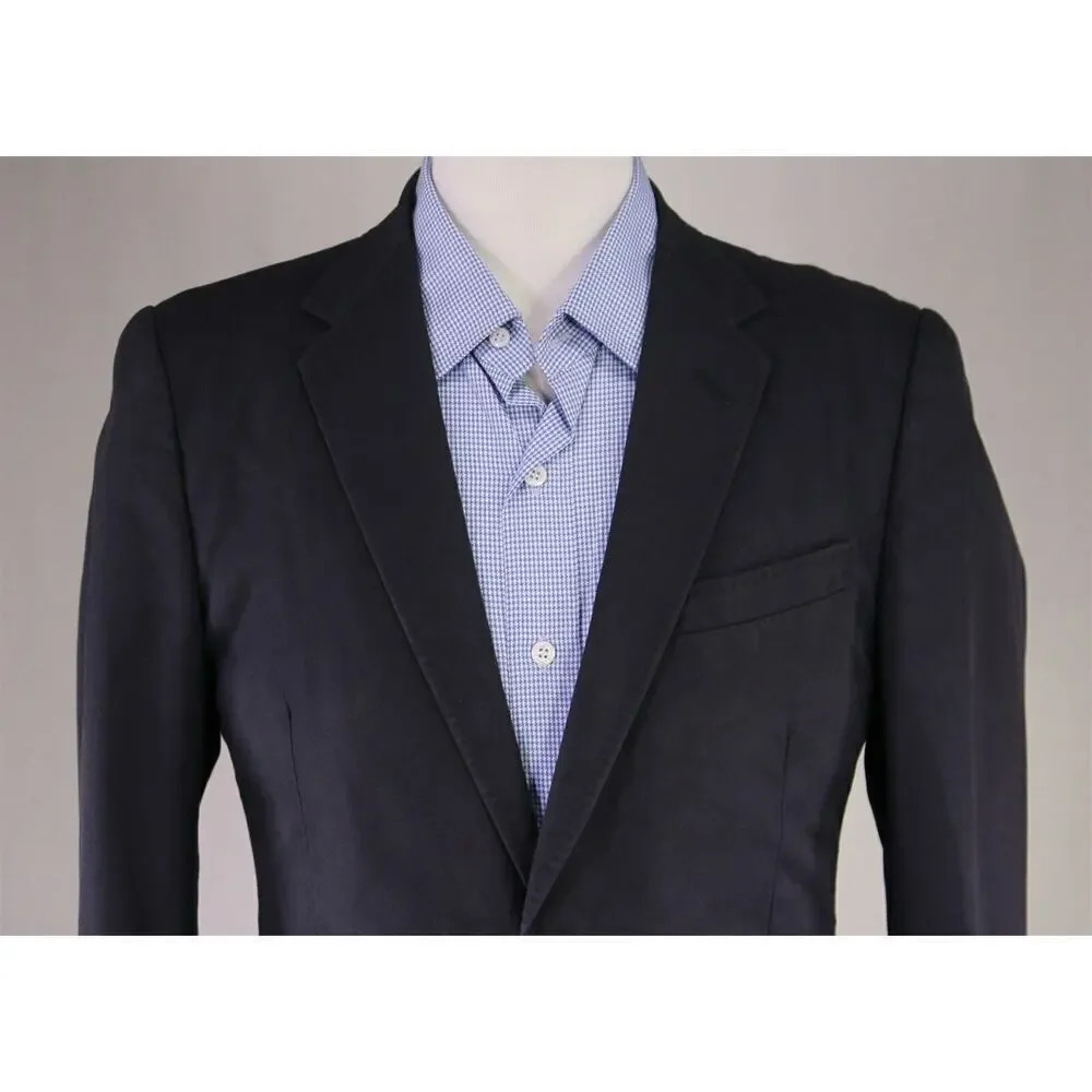 Gucci Navy Blue Cotton-Polyester 2-Btn Slim Fit Blazer Jacket 36R - Picture 3 of 8